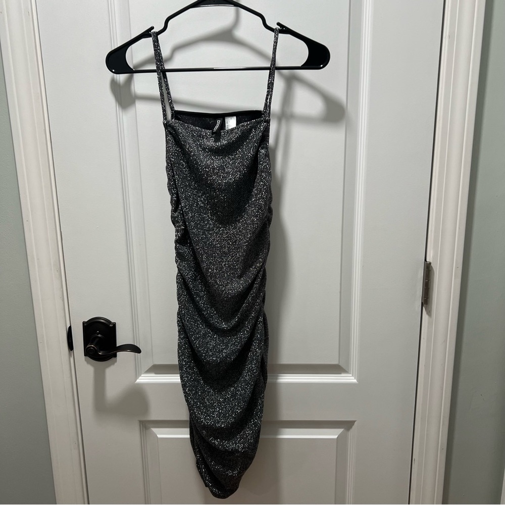 Black Glitter Sparkly Mini Dress Size Small